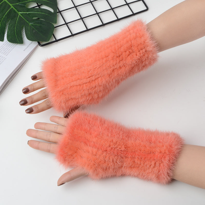 Winter gloves made of fur