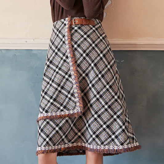 Fringed A-Line Skirt for Women – Trendy and Versatile Family Shopolf