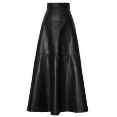 Black leather skirt on a white background