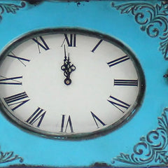 Table lamp with a metal base in the form of a clock HomeRoots