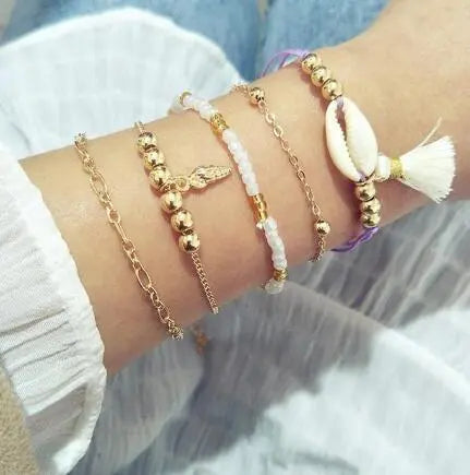 Bead Chain Bracelet Set Anklet Family Shopolf