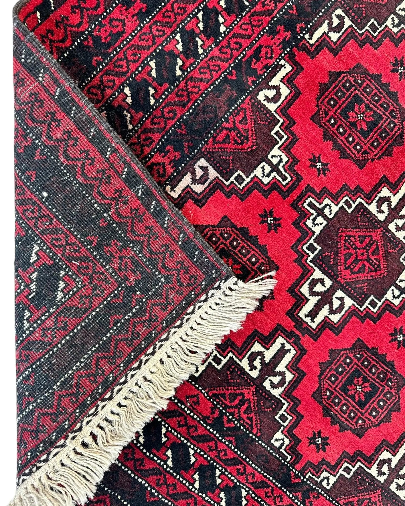 Hand-Knotted Afghani Baluch Wool Rug - 3’1” x 6’9” Rugistan