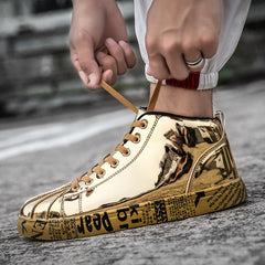 High-Top Patent Leather Sneakers – Style, Comfort & Durability