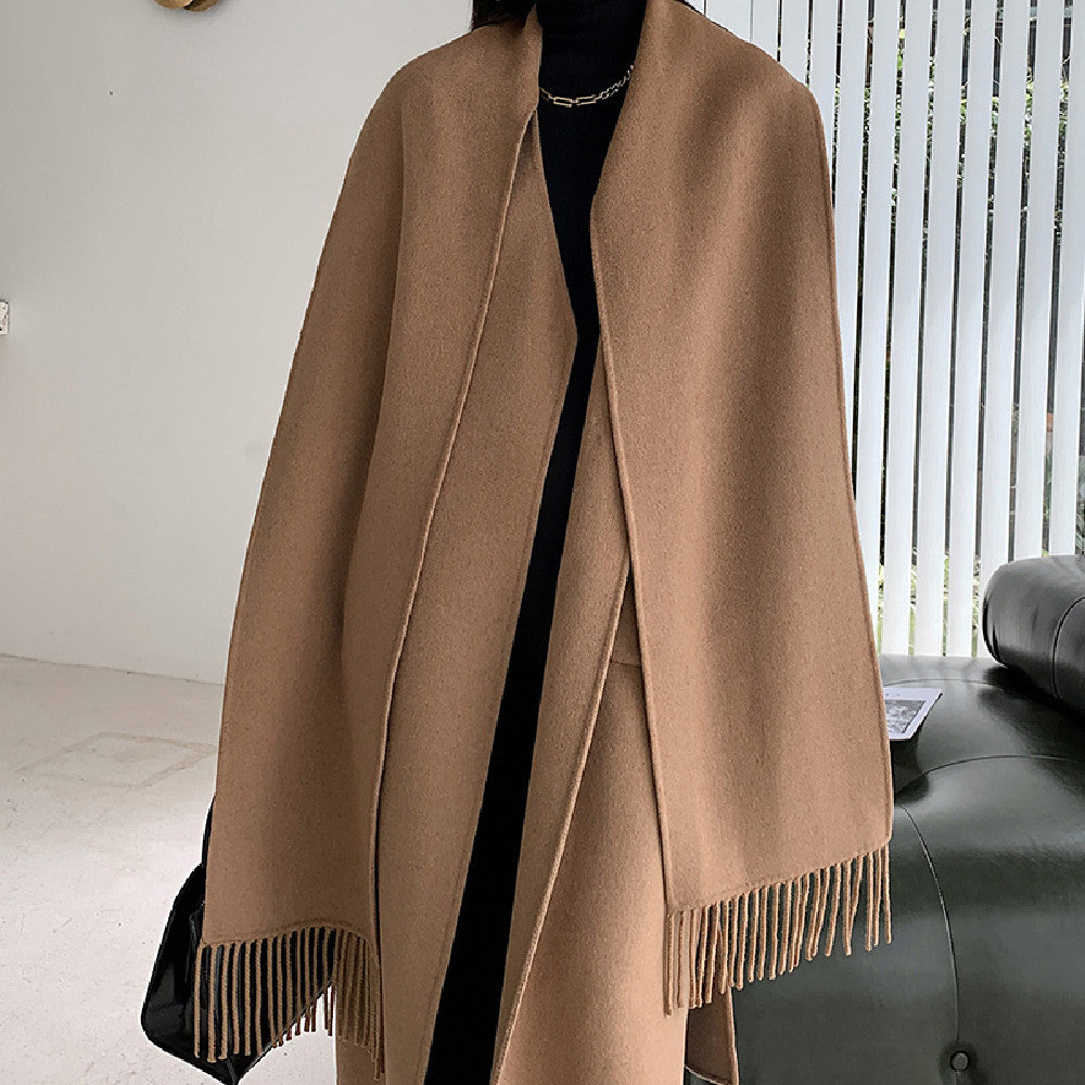 Wool Coat With Scarf