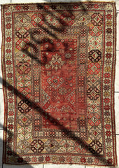 Antique Turkish Wool Distressed Prayer Rug 4’3” x 5’11” Rugistan