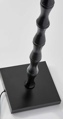 Rustic Floor Lamp with Black Base and Beige Burlap Shade HomeRoots