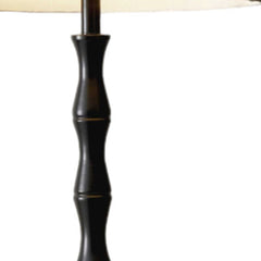 Floor lamp with beige burlap shade