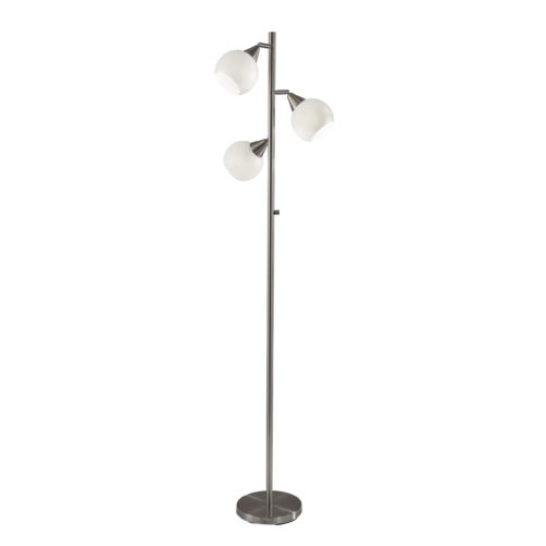 Floor lamp with adjustable globes made of treated steel