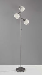 Floor lamp with adjustable globes made of treated steel