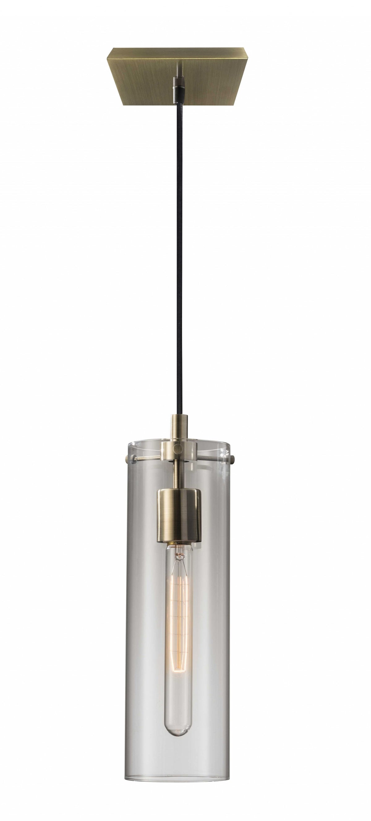 Vintage Glass Cylinder Pendant Lamp