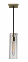 Vintage Glass Cylinder Pendant Lamp