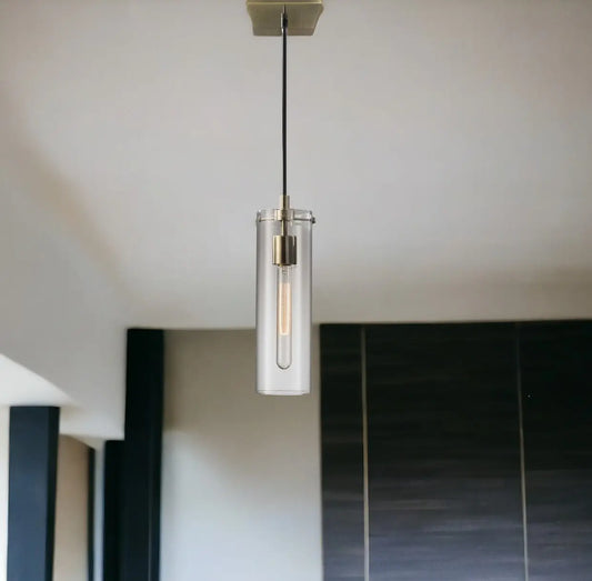 Vintage Glass Cylinder Pendant Lamp HomeRoots