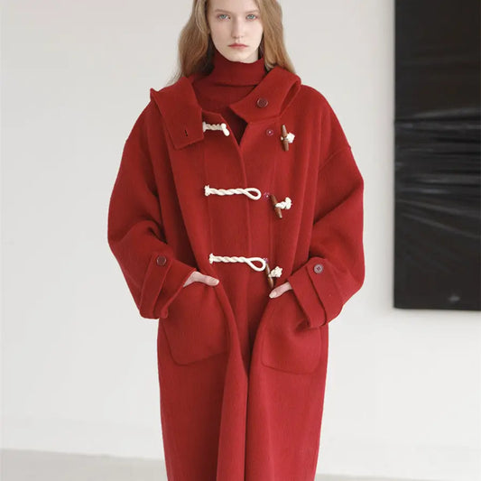 Double Faced Woolen Coat Women Family Shopolf