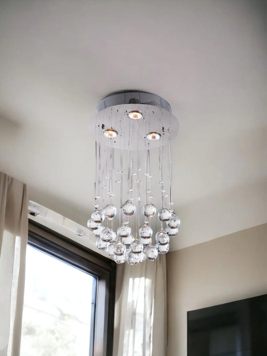 Silver Shaded Transparent Glass Ceiling Light HomeRoots