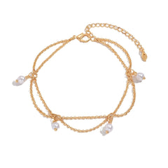 Hexagonal Star With Pearl Anklet