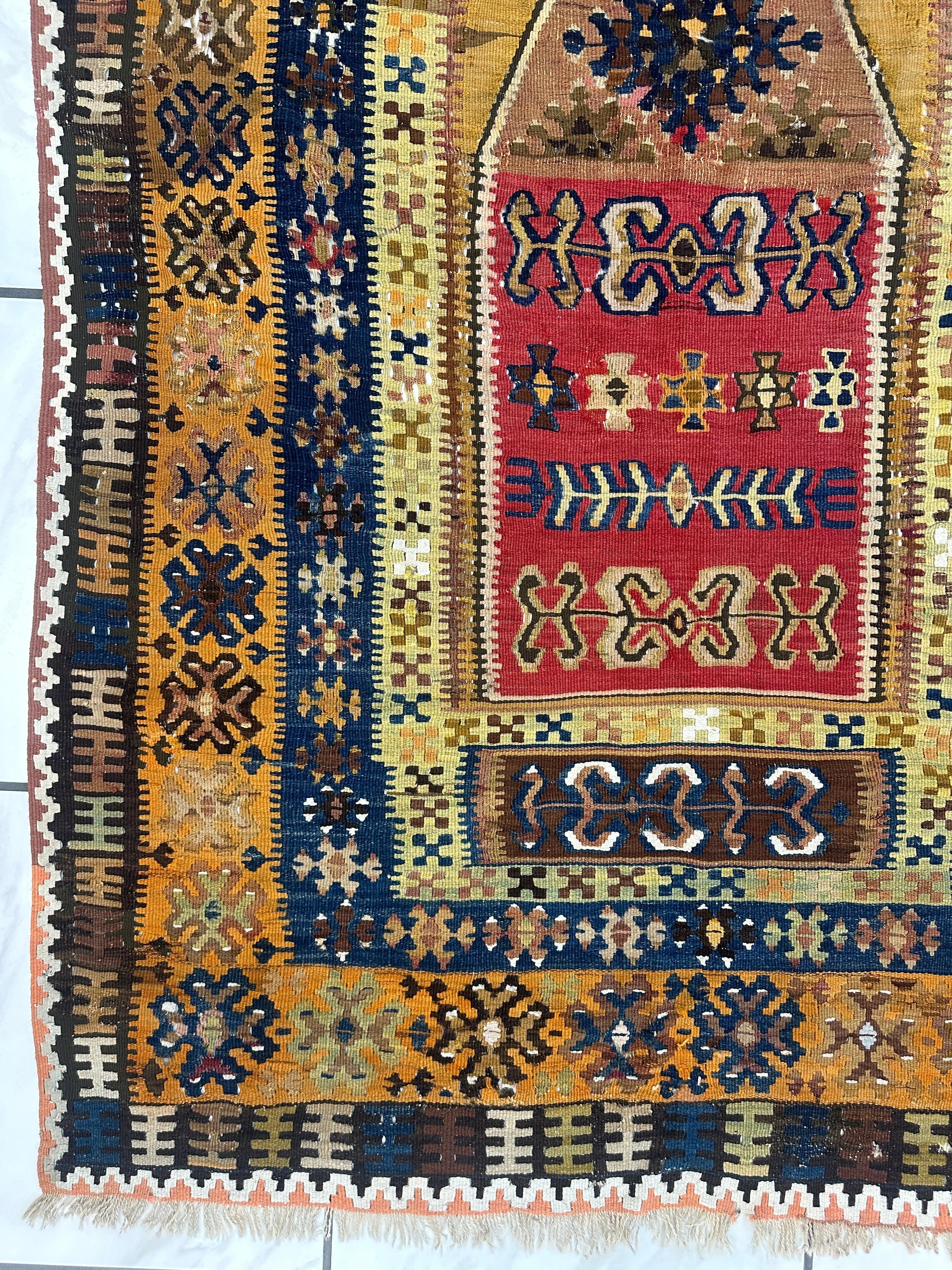 Antique Anatolian Wool Prayer Rug 4’ x 6’6” Rugistan