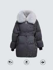 Genuine Blue Fox Down Fill Coat