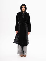 Kennedy Fringe Luxe Down Wool Blend Coat in Black Alaska® Outerwear Company