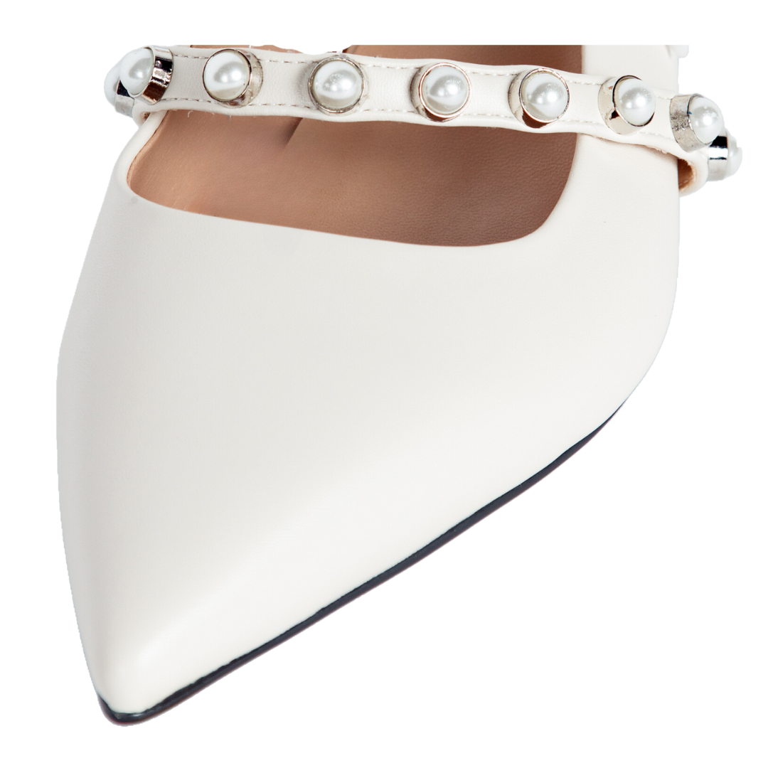 Sophia Slingback Pumps Ivory Vaila Shoes