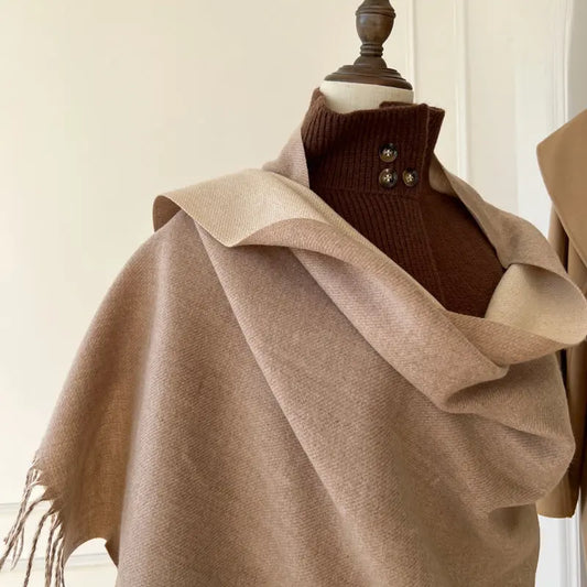 Double-Sided Artificial Wool Scarf Family Shopolf