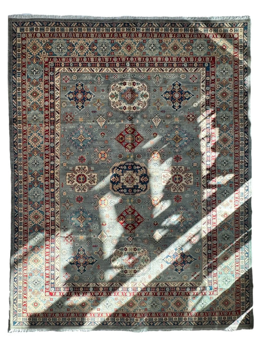 Hand-Knotted Afghani Kazak Wool Rug 8’11” x 11’10” Rugistan