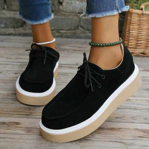 Women's Lace-Up Sneakers | Thick Sole & Trendy Design