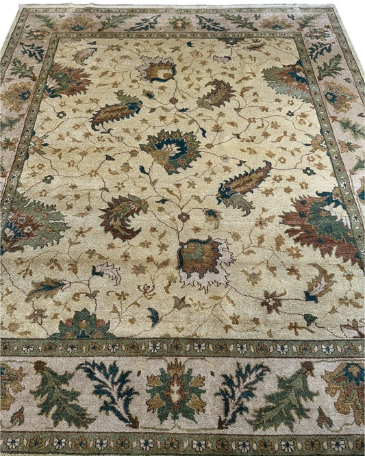 Hand-Knotted Oushak Soft Wool Rug 8 x 10 Rugistan