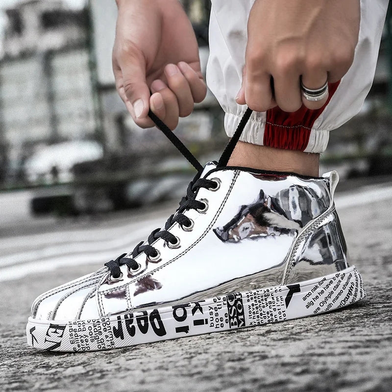 High-Top Patent Leather Sneakers – Style, Comfort & Durability