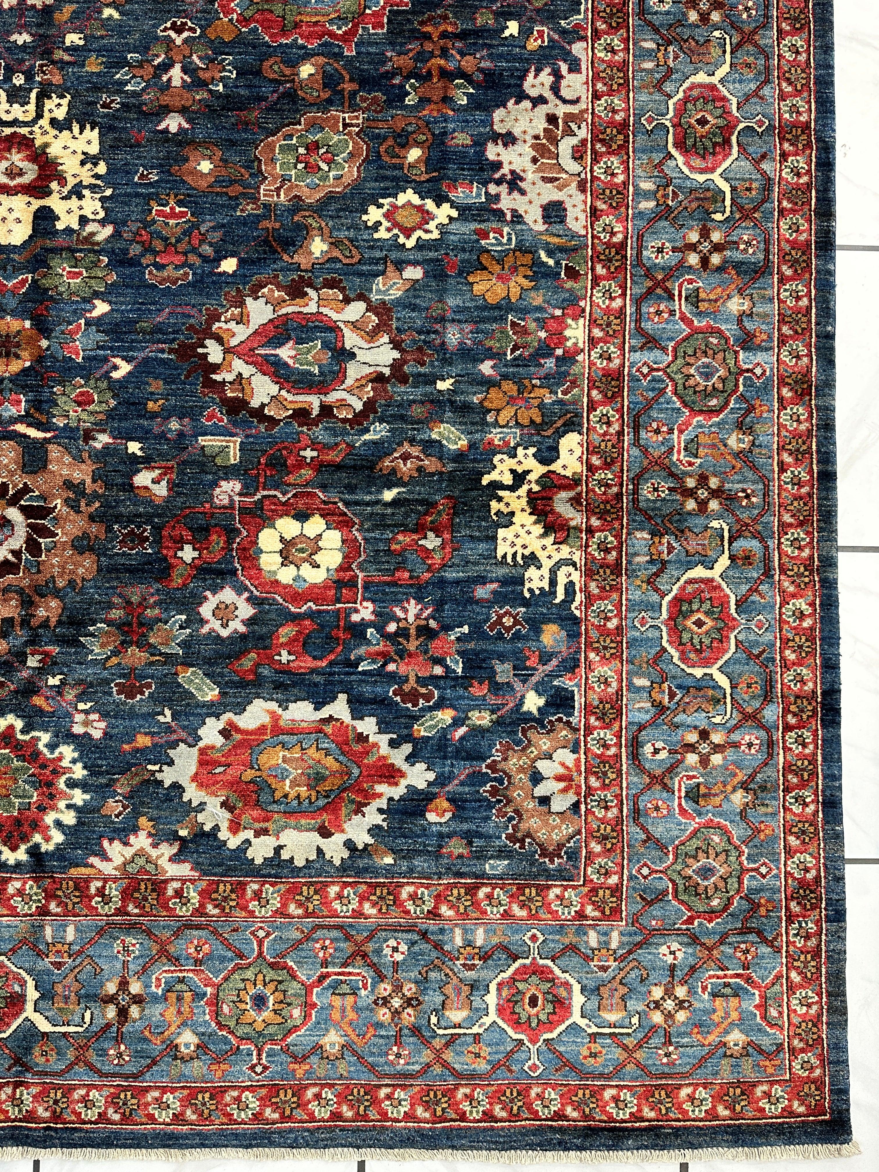 Trasitional Serapi Ghazni Wool Rug – 8' x 10’ – Intricate Floral Design Rugistan