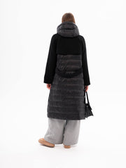 Kennedy Fringe Luxe Down Wool Blend Coat in Black Alaska® Outerwear Company