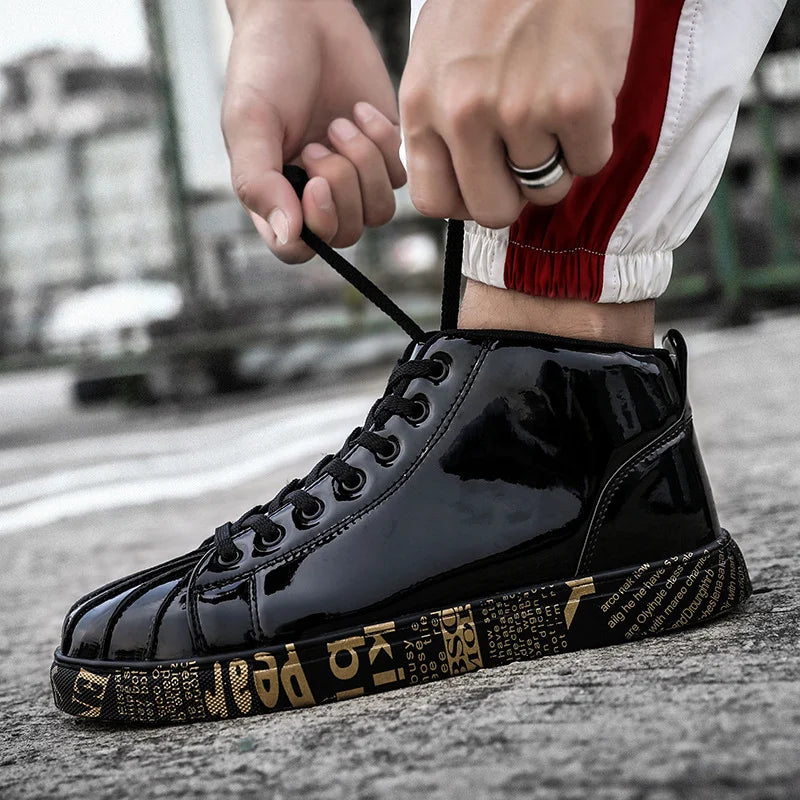 High-Top Patent Leather Sneakers – Style, Comfort & Durability