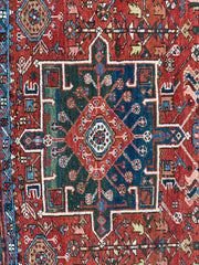 KARAJA Persian Antique Heriz Rug  4'9" x 6' Rugistan