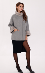 Genuine Mink Fur Virgin Wool Coat Alaska® Outerwear Company