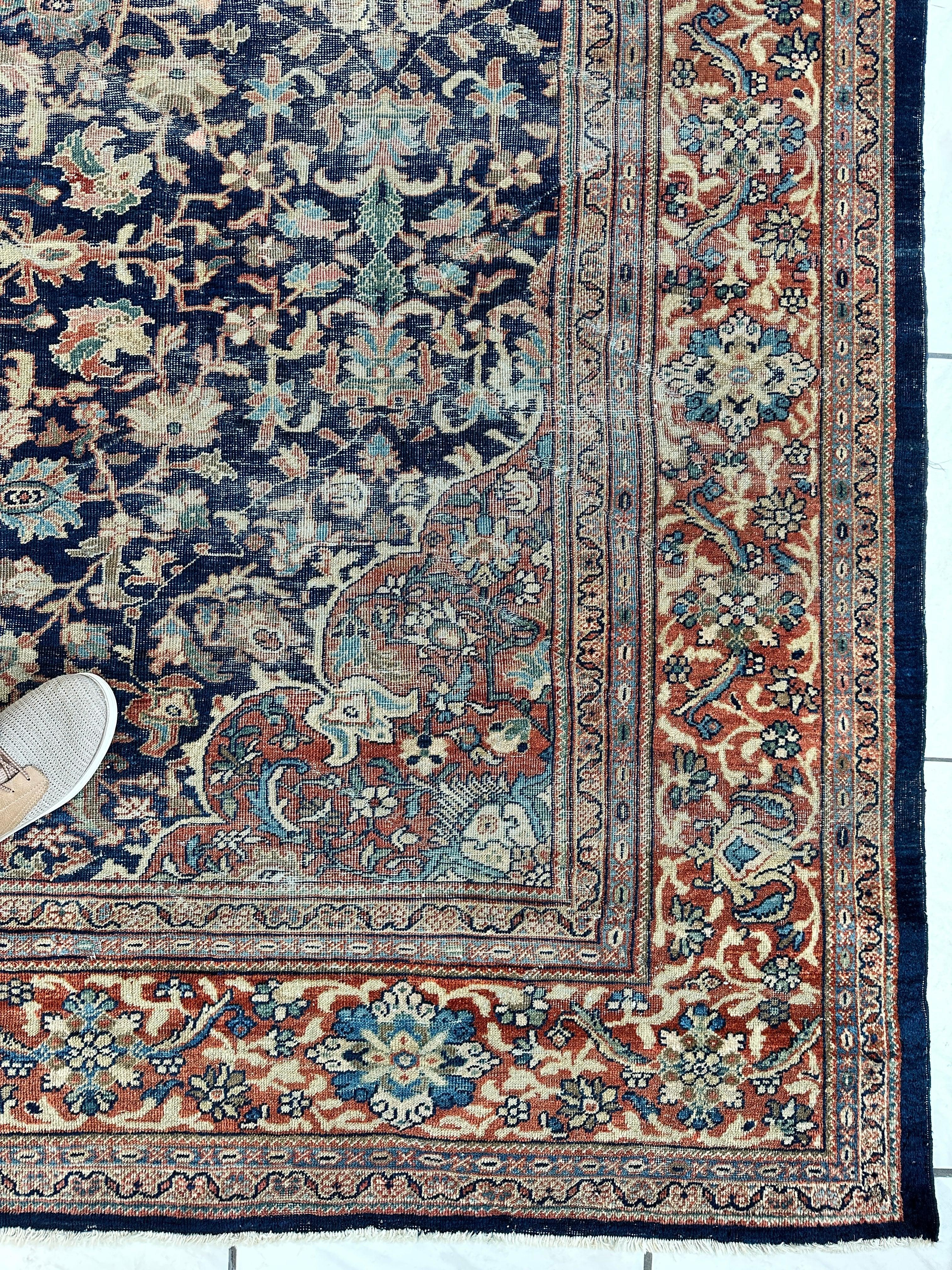 Antique Persian Mahal Rug 8’3”x12’ - Circa 1900 Treasure Rugistan