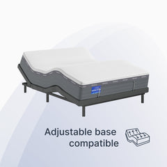 Mattress with adjustable base on a white background
