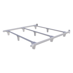 White metal bed frame on a white background