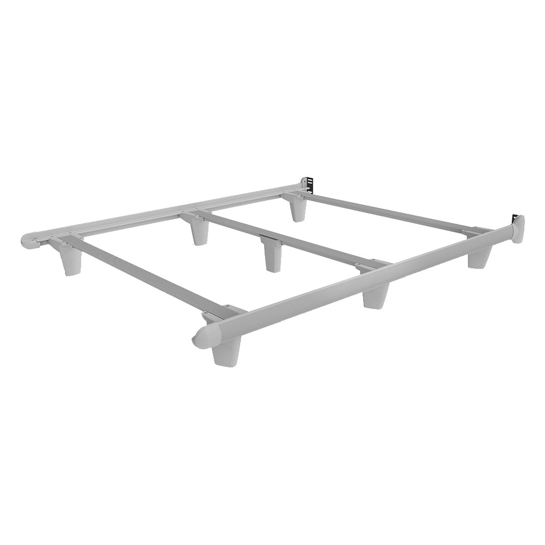 White bed frame on a white background