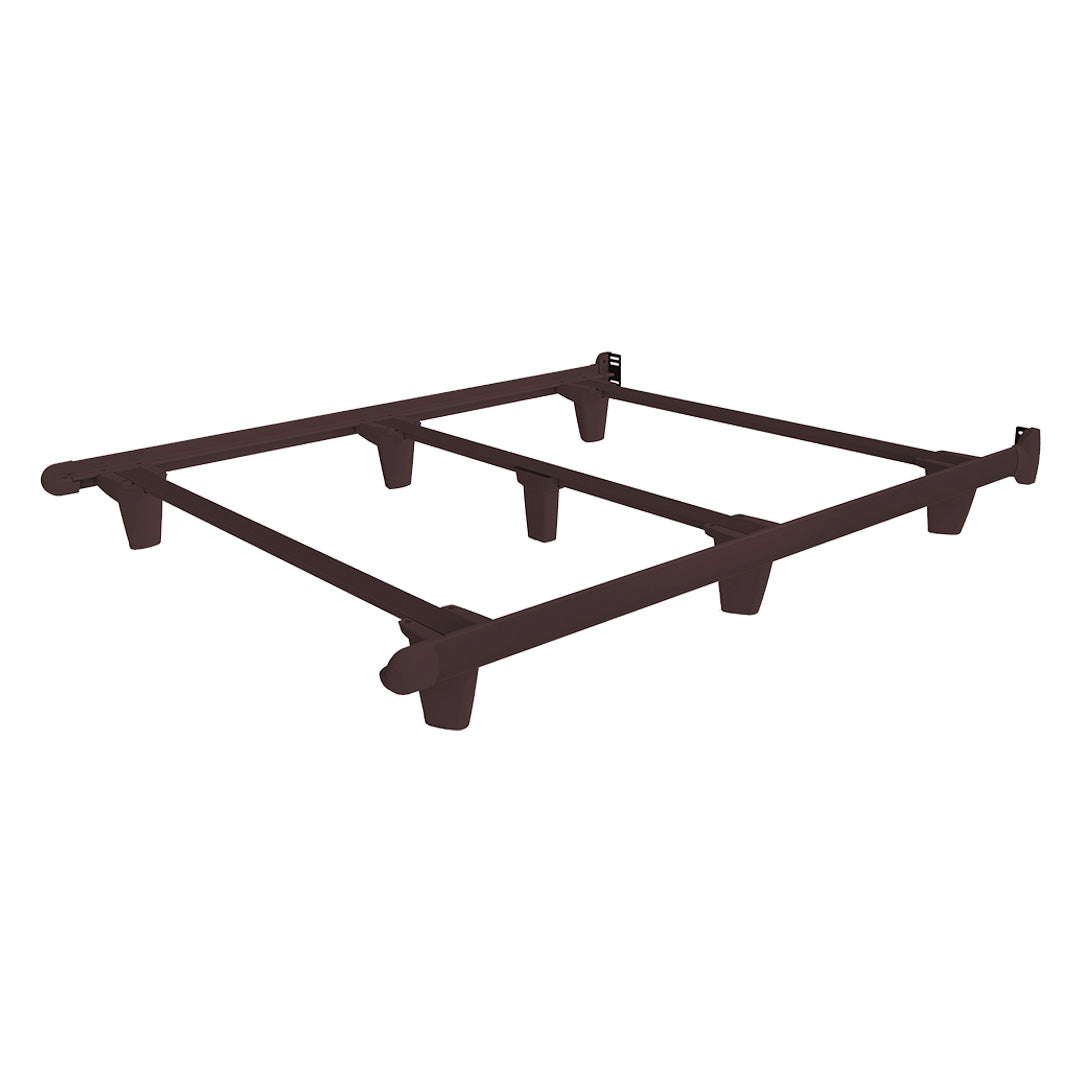 Brown bed frame on a white background