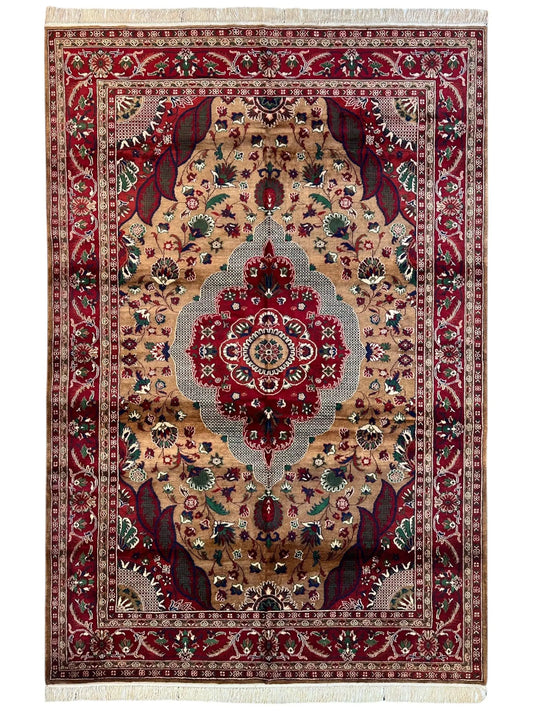 Hand-Knotted Afghan Garden Design Rug – 6’6” x 9’6” Rugistan