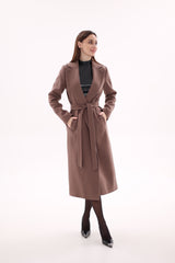 Harrington Classic Wraparound Overcoat in Mocha Mousse