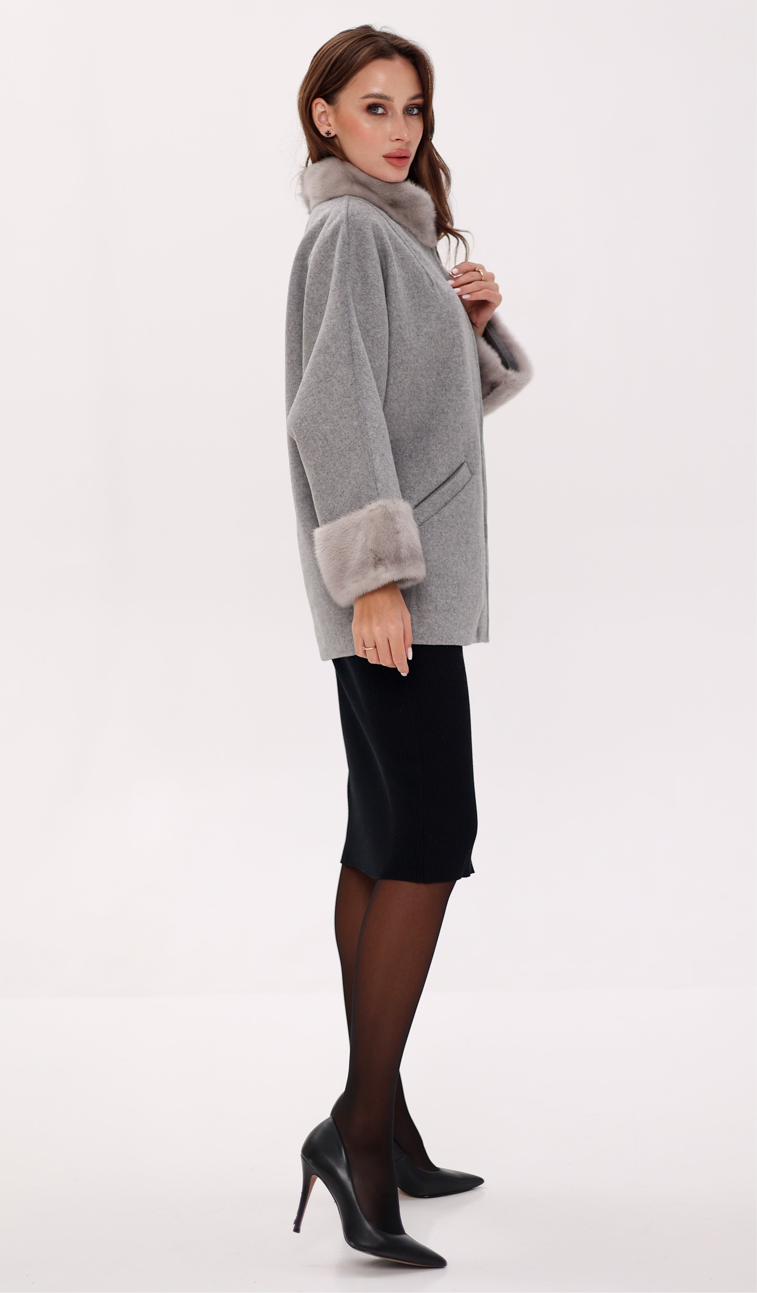 Genuine Mink Fur Virgin Wool Coat Alaska® Outerwear Company