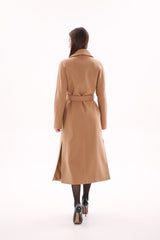 Cambridge Comfort Classic Wraparound Wool Blend Overcoat in Camel