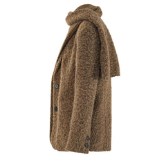 Wool jacket with removable scarf collar