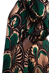 KATSINA Green Brown | Cotton Dress with a Stylish Twist