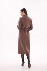 Harrington Classic Wraparound Overcoat in Mocha Mousse