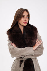 Genuine Polar Fox Fur Virgin Wool Coat Alaska® Outerwear Company