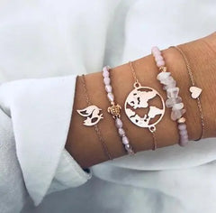 Bead Chain Bracelet Set Anklet Family Shopolf