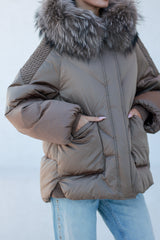 Genuine Fur Trim Down Fill Coat