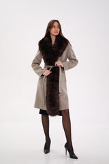Genuine Polar Fox Fur Virgin Wool Coat Alaska® Outerwear Company