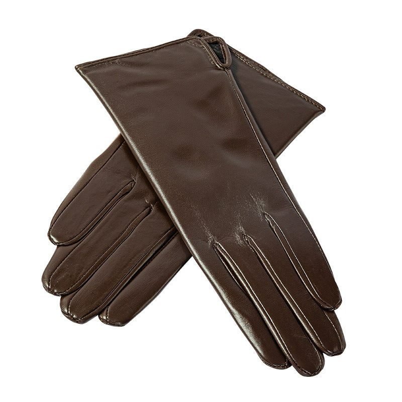 Touch Screen Leather Gloves with Plush Lining